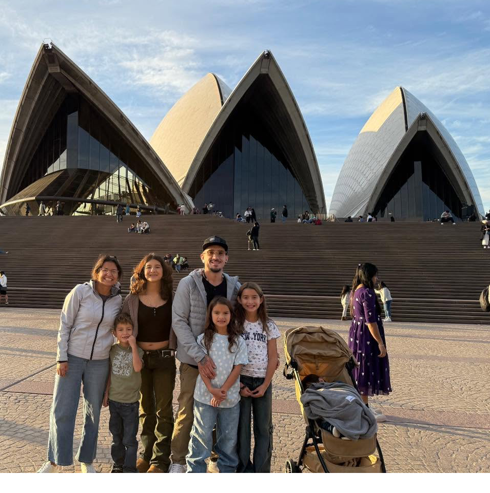 The Arriaga family at the Sydney Opera House