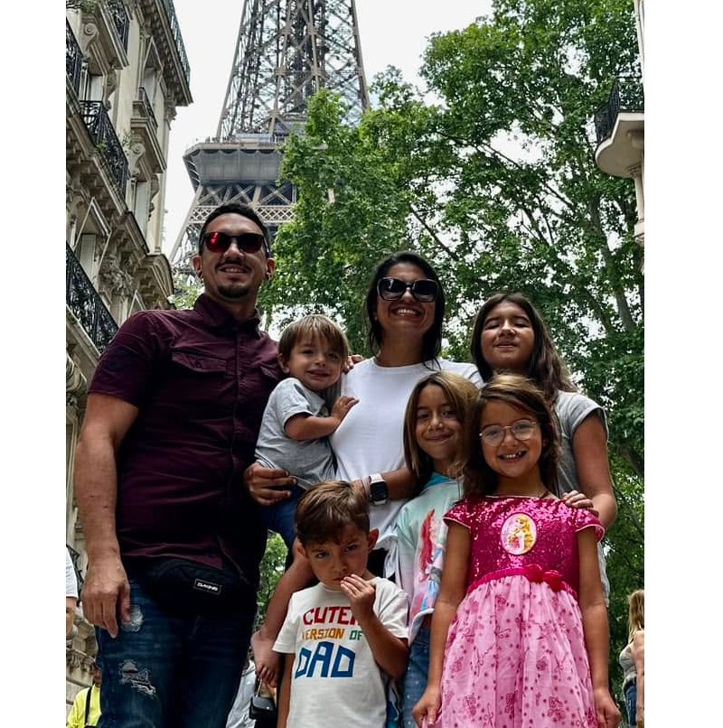The Arriaga family at the Eiffel Tower