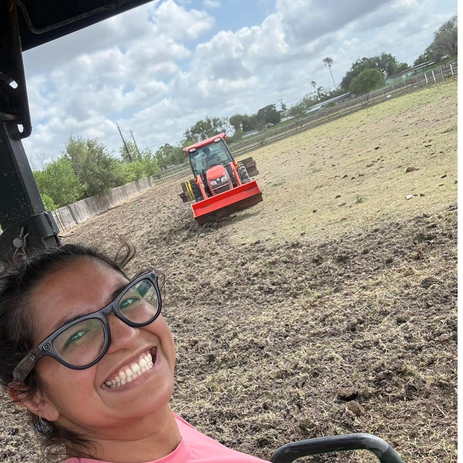 Amber on a tractor at the family farm